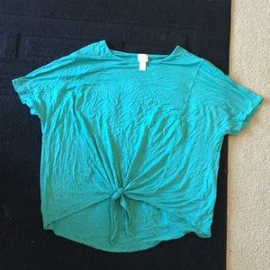 Teal Top with Front Knot